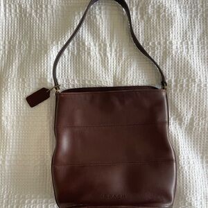 Coach Dark Brown Leather Vintage Tribeca Bucket Bag 9083